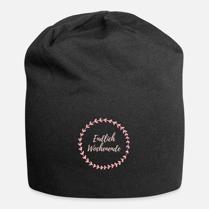 Endlich Wochenende - Jersey-Beanie - Schwarz