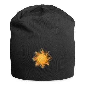 ornate swirl of light, sun, SSL, icon - Jersey Beanie - black - Front