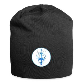 Mystique Collection ~ light blue ~ n°3 - Jersey Beanie - black - Front
