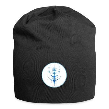 Mystique Collection ~ light blue ~ n°9 - Jersey Beanie - black - Front