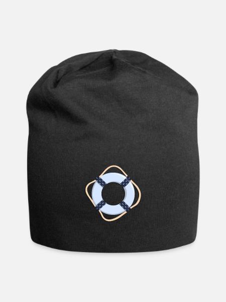 Badeband mit Ankermotiv - Jersey-Beanie - Schwarz