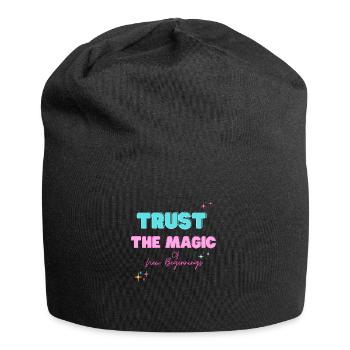 Vertrauen Sie der Magie des Neuanfangs - Jersey-Beanie - Schwarz - Vorne
