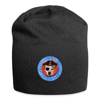 THE PIRATE TERRIER - Jersey Beanie - black - Front