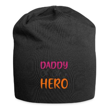 Daddy is my Hero - Jersey-Beanie - Schwarz - Vorne
