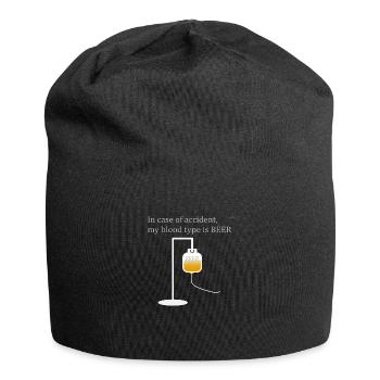 My blood type: beer - Jersey Beanie - black - Front