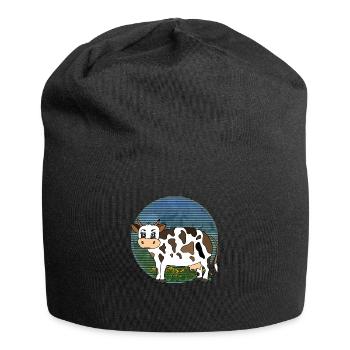Kuh - Jersey-Beanie - Schwarz - Vorne