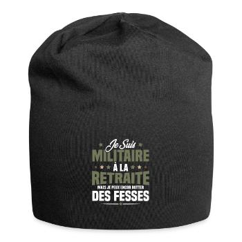 Humour Cadeau Je suis Militaire À La Retraite - Bonnet en jersey - noir - Devant