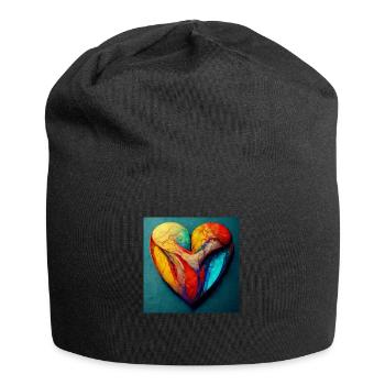 Herz Love Abstract Collection 11 - Jersey-Beanie - Schwarz - Vorne