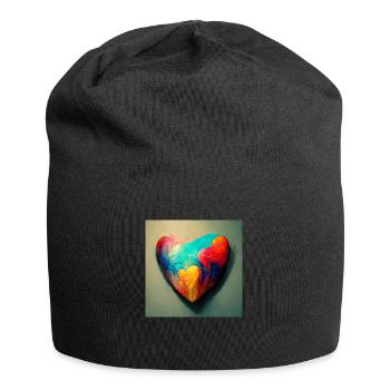 Herz Love Abstract Collection 9 - Jersey-Beanie - Schwarz - Vorne