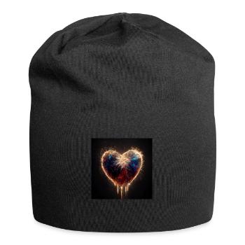 Herz Love Abstract Collection 21 - Jersey-Beanie - Schwarz - Vorne