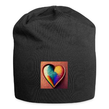Herz Love Abstract Collection 39 - Jersey-Beanie - Schwarz - Vorne