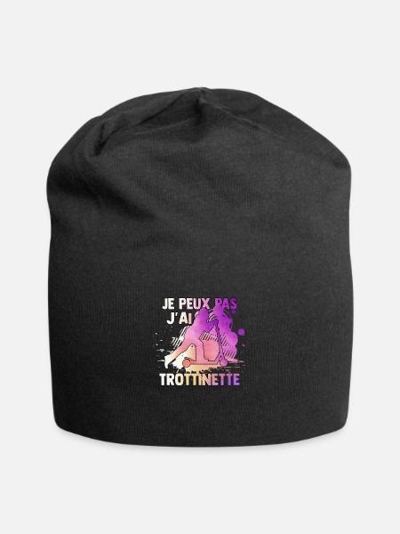 je peux j'ai trottinette watercolor - Bonnet en jersey - noir