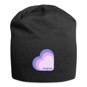 Cœur de lilas végétalien - Bonnet en jersey - noir - Devant
