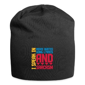 speak lyrics and sarcasm - Jersey Beanie - black - Front