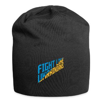 fight like ukrainians quote - Jersey Beanie - black - Front