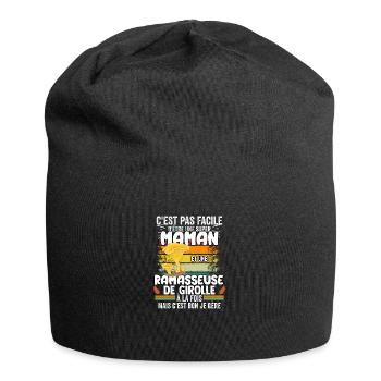 maman et ramasseuse de Girole humour Champignons - Bonnet en jersey - noir - Devant