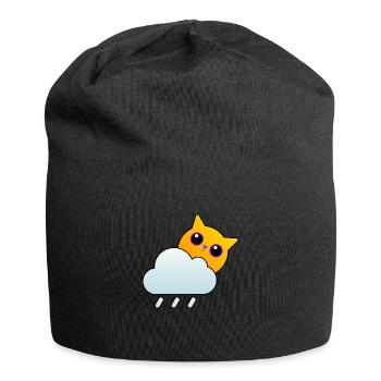 Süße Wetter Katze - Jersey-Beanie - Schwarz - Vorne