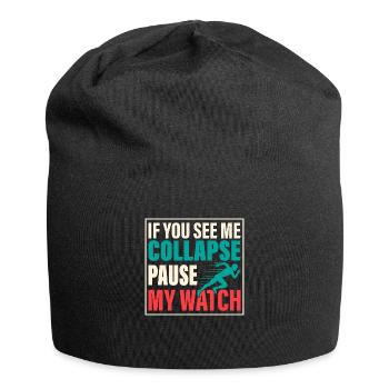Si vous me voyez m’effondrer Pause ma montre triathlète - Bonnet en jersey - noir - Devant