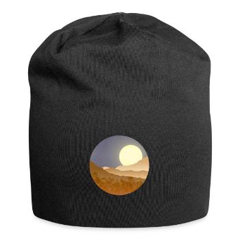 Lune dans le paysage nocturne - Bonnet en jersey - noir - Devant
