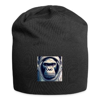 Singe astronaute, avec combinaison spatiale - Bonnet en jersey - noir - Devant