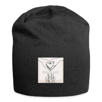 Ich liebe dich mein Dickkopf - Liebeserklärung - Jersey-Beanie - Schwarz - Vorne