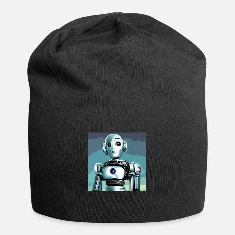 Roboter, Android, Cyborg, Science Fiction - Jersey-Beanie - Schwarz