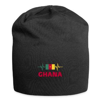 Ghana Football 2022 Ghana Heartbeat Ghana Flag - Jersey Beanie - black - Front