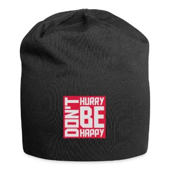 Don't hurry be happy - Jersey Beanie - black - Front