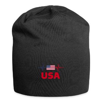 United States of America Football heartbeat - Jersey Beanie - black - Front