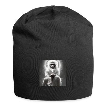 Serie: Wise Monkey - Jersey-Beanie - Schwarz - Vorne