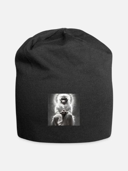 Série : Singe sage - Bonnet en jersey - noir