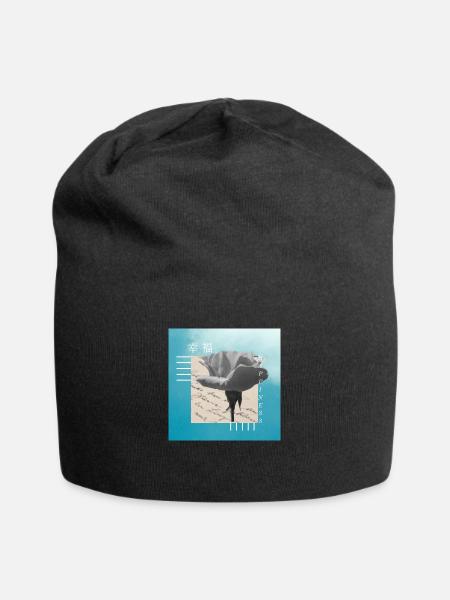 Japonais - Bonnet en jersey - noir