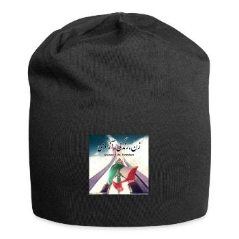 Woman Life Freedom In Farsi / Iran - Jersey-Beanie - Schwarz - Vorne