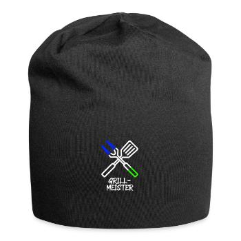 Grillmeister Besteck (Blau-Grün) - Jersey-Beanie - Schwarz - Vorne