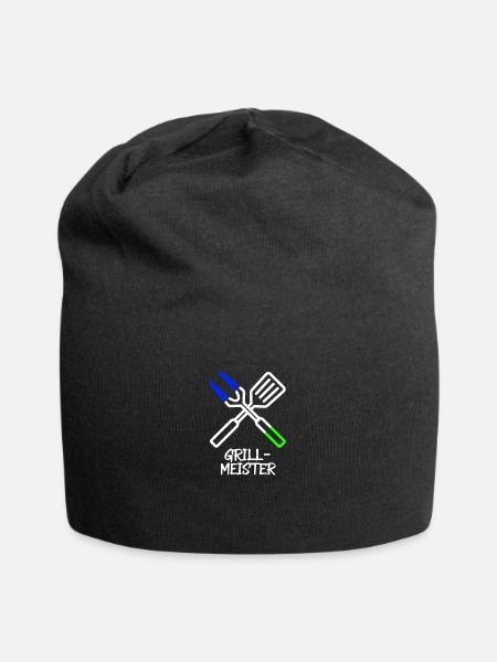 Grillmeister Besteck (Blau-Grün) - Jersey-Beanie - Schwarz