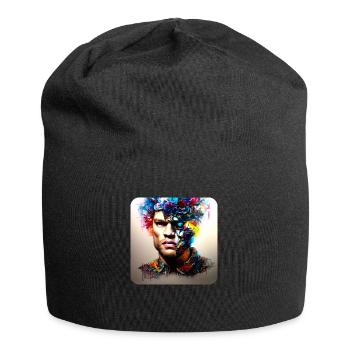His deep rolling - Jersey-Beanie - Schwarz - Vorne