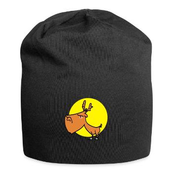 stubborn reindeer - Jersey Beanie - black - Front