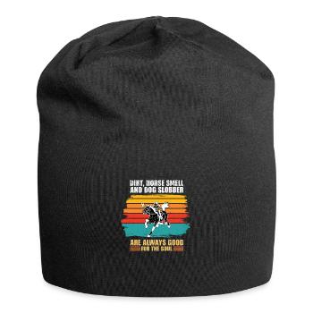 Gift A rider riding horse rider - Jersey Beanie - black - Front