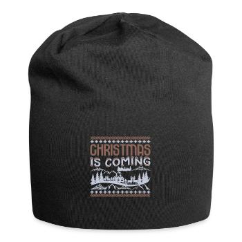 Christmas is Coming - Jersey-Beanie - Schwarz - Vorne