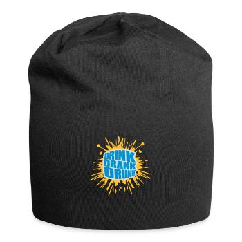 drink drank drunk Zitat - Jersey-Beanie - Schwarz - Vorne
