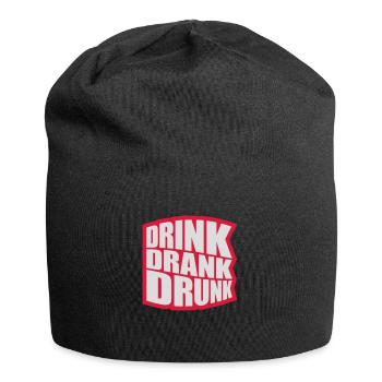 drink drank drunk Zitat - Jersey-Beanie - Schwarz - Vorne