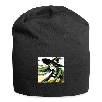 Witch drawing - Jersey Beanie - black - Front