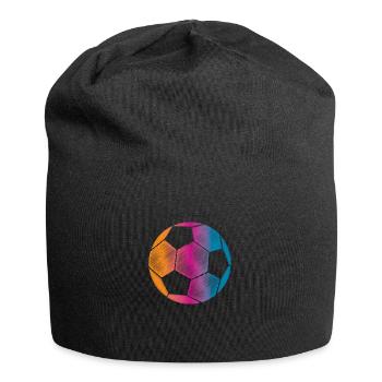 Bunter Fussball - Jersey-Beanie - Schwarz - Vorne