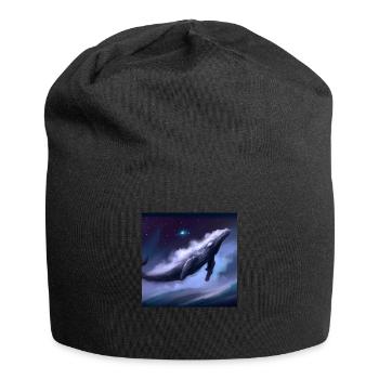 Whale floating in the sky - Jersey Beanie - black - Front