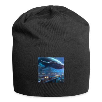Wal schwimmt in der Stadt - Jersey-Beanie - Schwarz - Vorne
