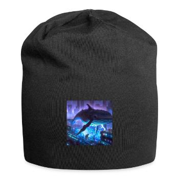 Wal schwimmt in der Stadt - Jersey-Beanie - Schwarz - Vorne