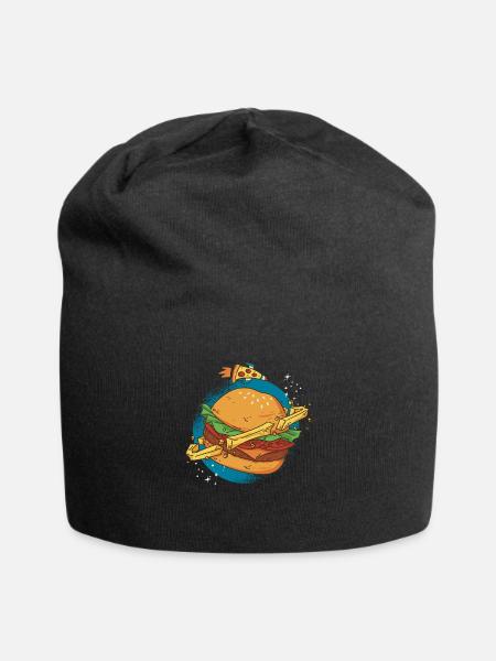 Burger planets pizza Burger planets pizza inspirat - Jersey-Beanie - Schwarz