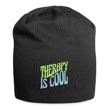 therapy is cool Quote - Jersey Beanie - black - Front