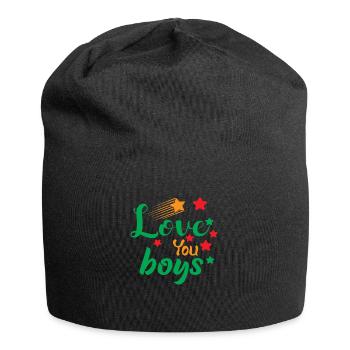 Je vous aime les garçons - Bonnet en jersey - noir - Devant