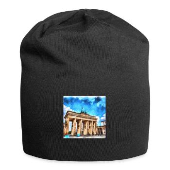 Das Brandenburger Tor in Berlin - Jersey-Beanie - Schwarz - Vorne